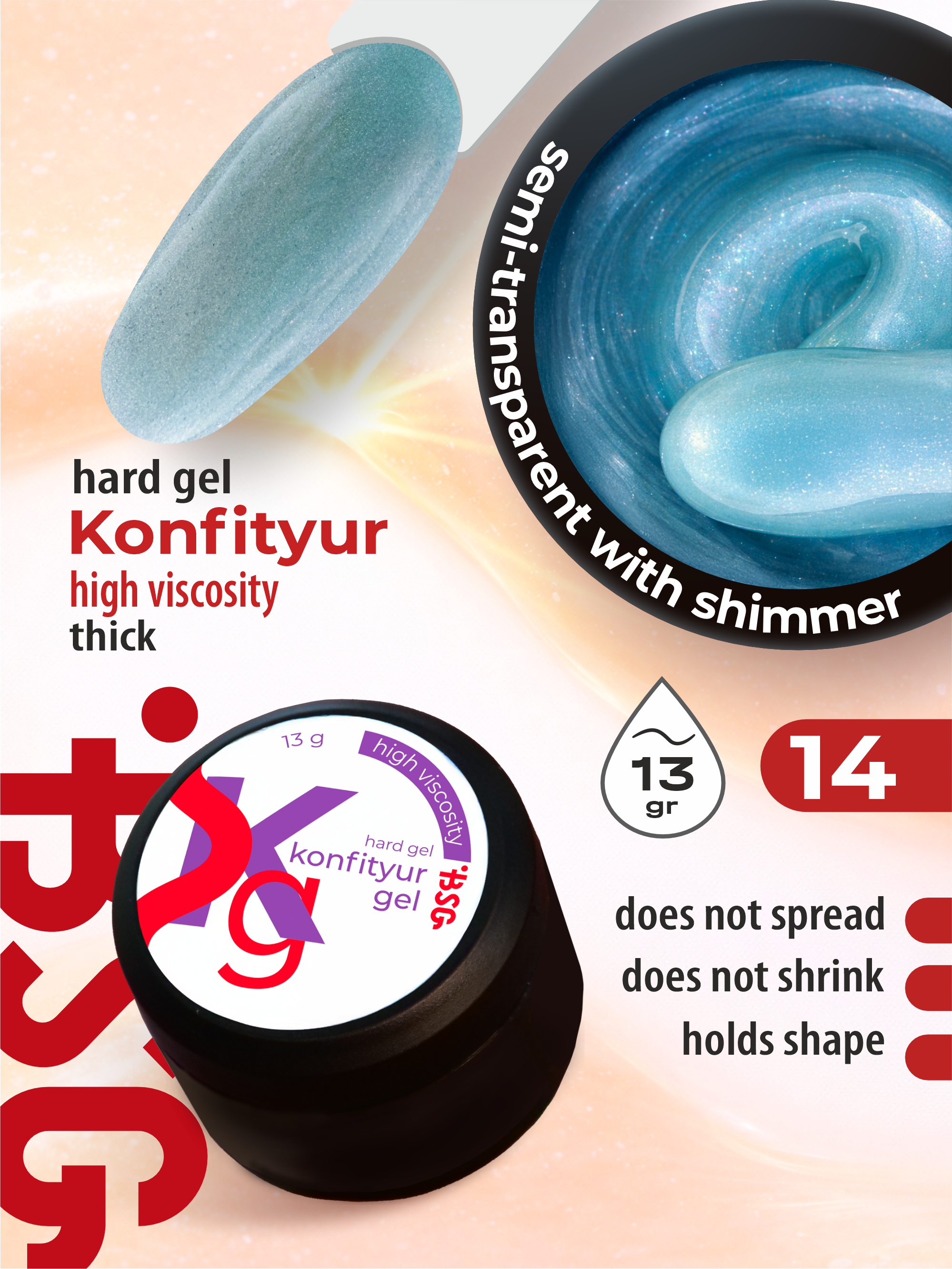Hard gel Konfiture HIGH VISCOSITY 13 gr 14 HIGH