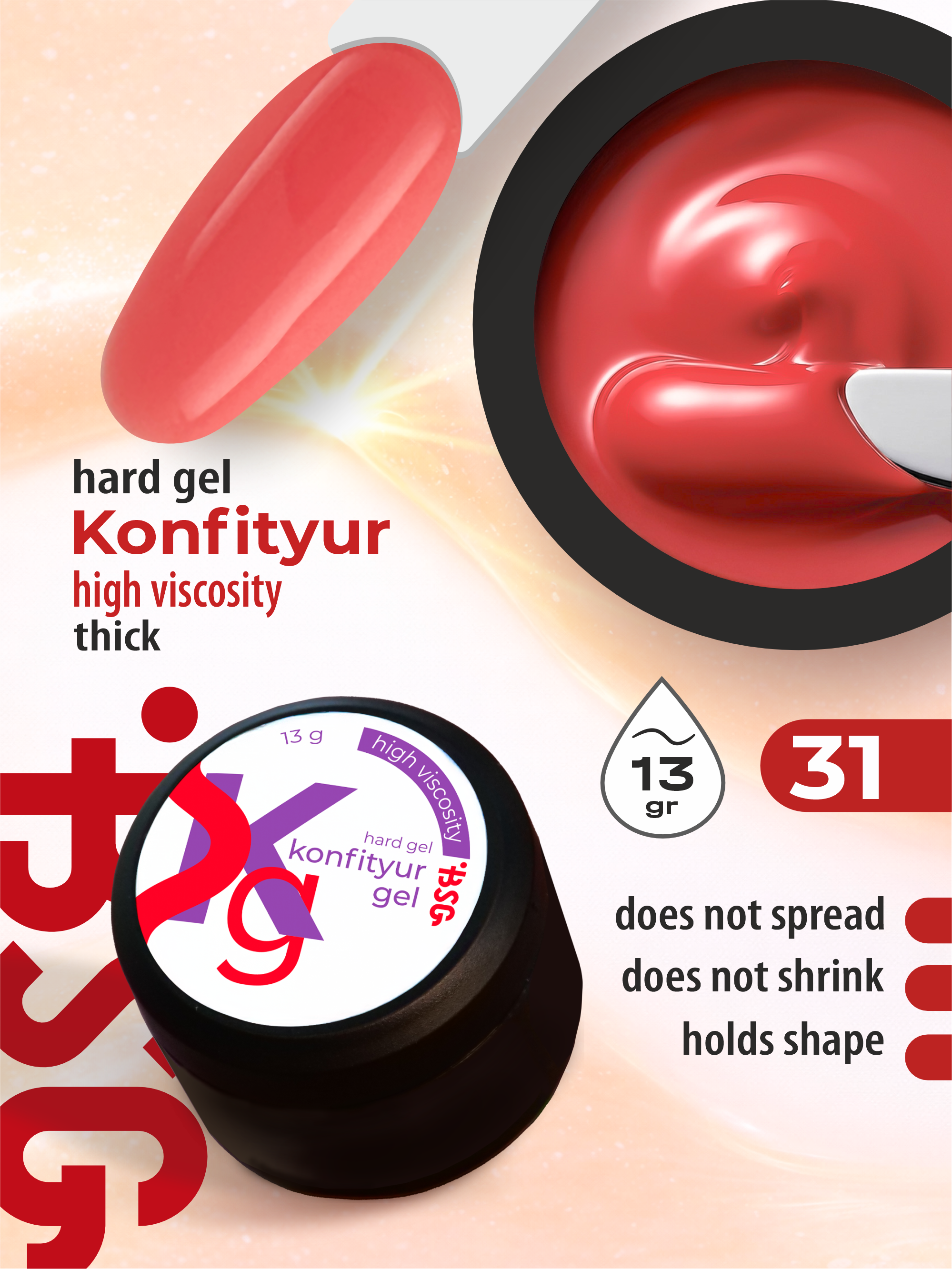 Hard gel Konfiture HIGH VISCOSITY 13 gr 31 HIGH