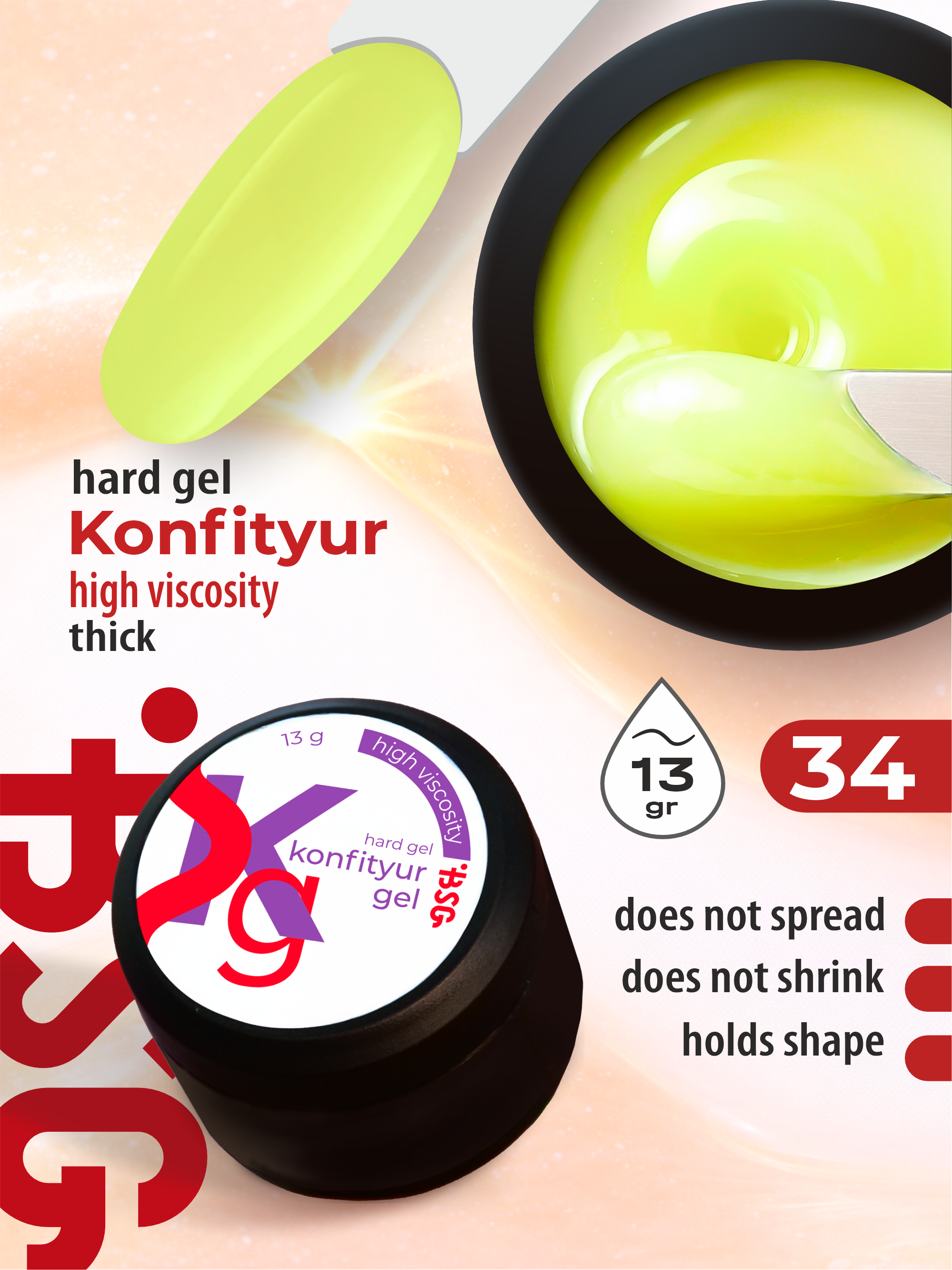 Hard gel Konfiture HIGH VISCOSITY 13 gr 34 HIGH