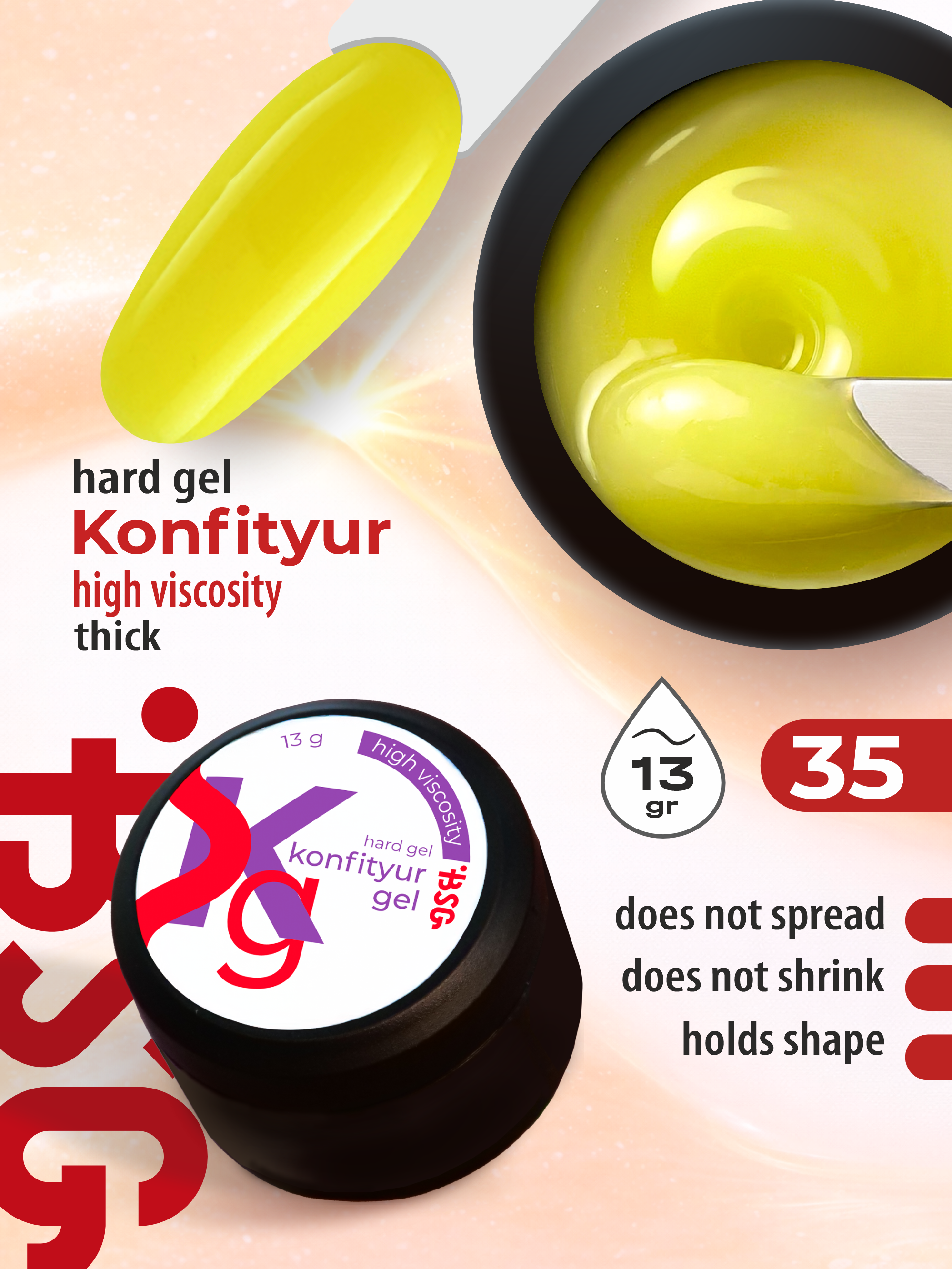 Hard gel Konfiture HIGH VISCOSITY 13 gr 35 HIGH
