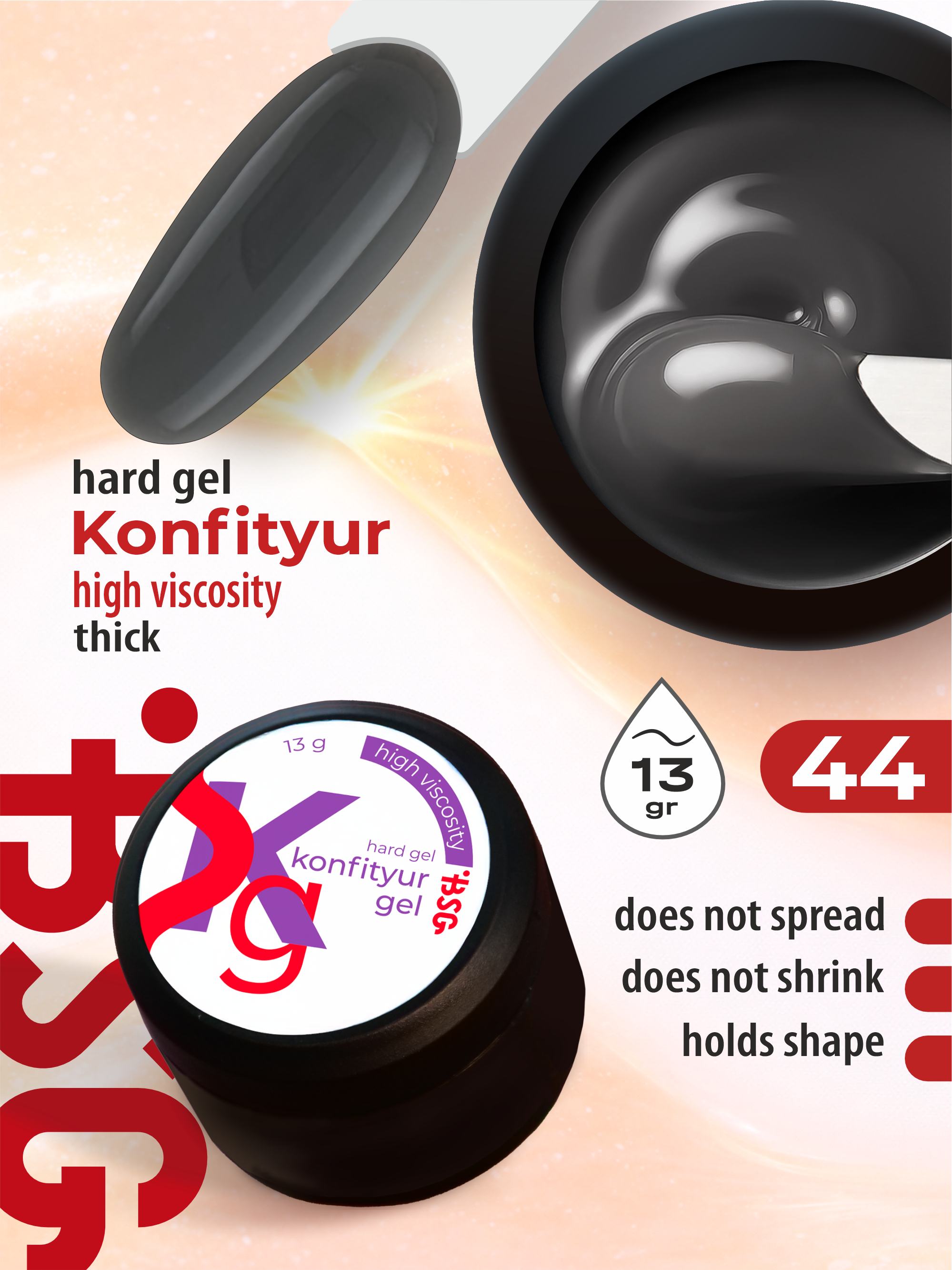 Hard gel Konfiture HIGH VISCOSITY 13 gr 44 HIGH